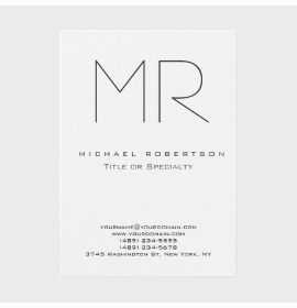 Trendy Modern Monogram Plain Minimalist Business Card
