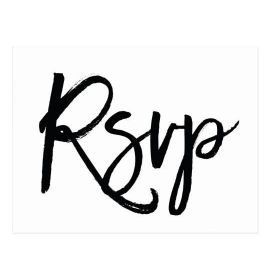 White And Black Wedding RSVP Postcards