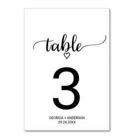 Elegant Gold Calligraphy Wedding Table Number