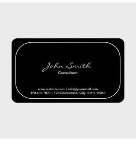 Plain Round Corner Consultant Dark Business Card