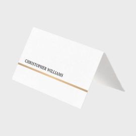 Minimal Elegant Faux Gold Line Folded Businesscard Business Card