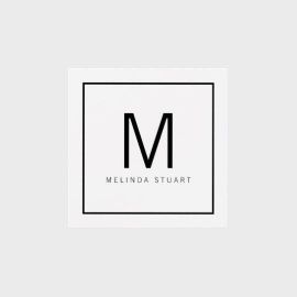 Black and White Modern Monogram Square Business Card