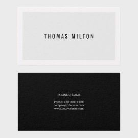 Professional Minimal Black Grey White Consultant Business Card