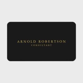 Round Corner Gray Gold Professional Business Card