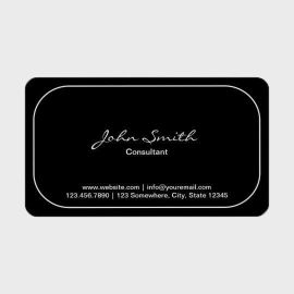 Plain Round Corner Consultant Dark Business Card